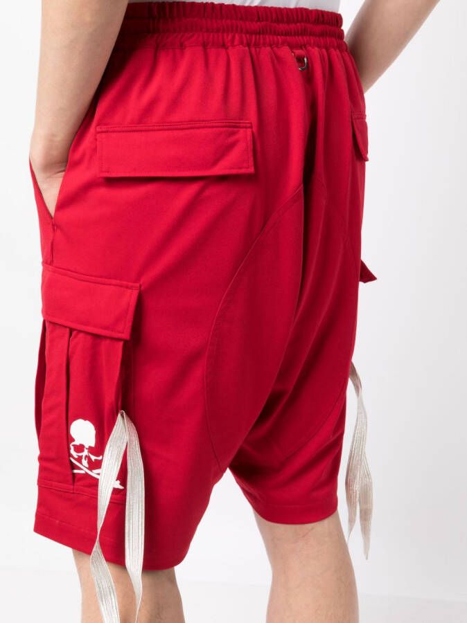 Mastermind Japan Bermuda shorts met logoprint Rood