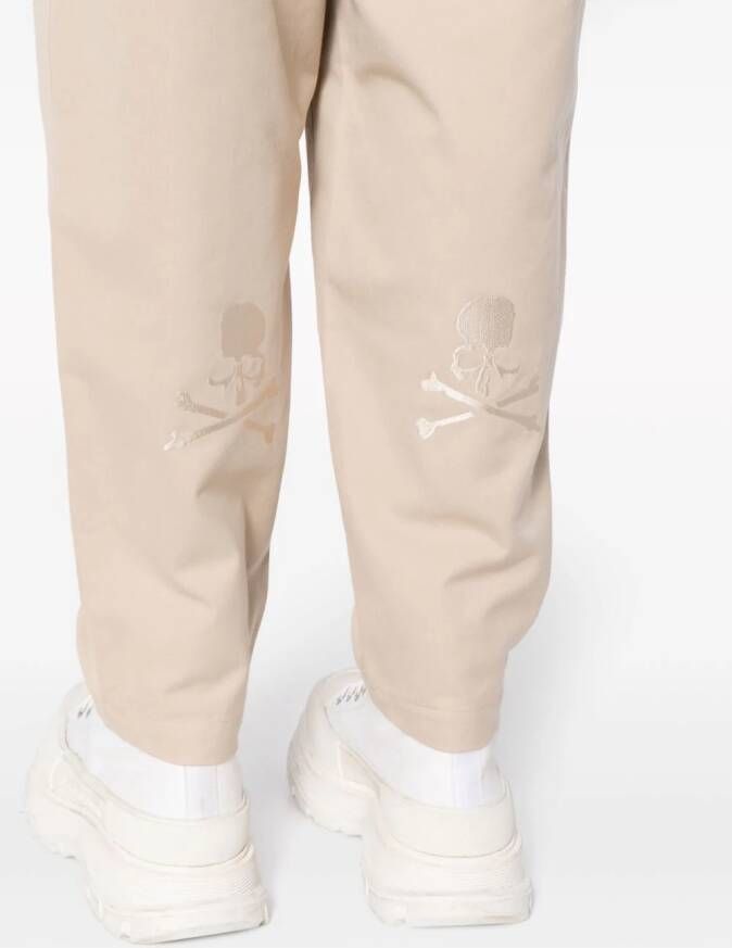 Mastermind Japan Trainingsbroek met doodskop applicatie Beige
