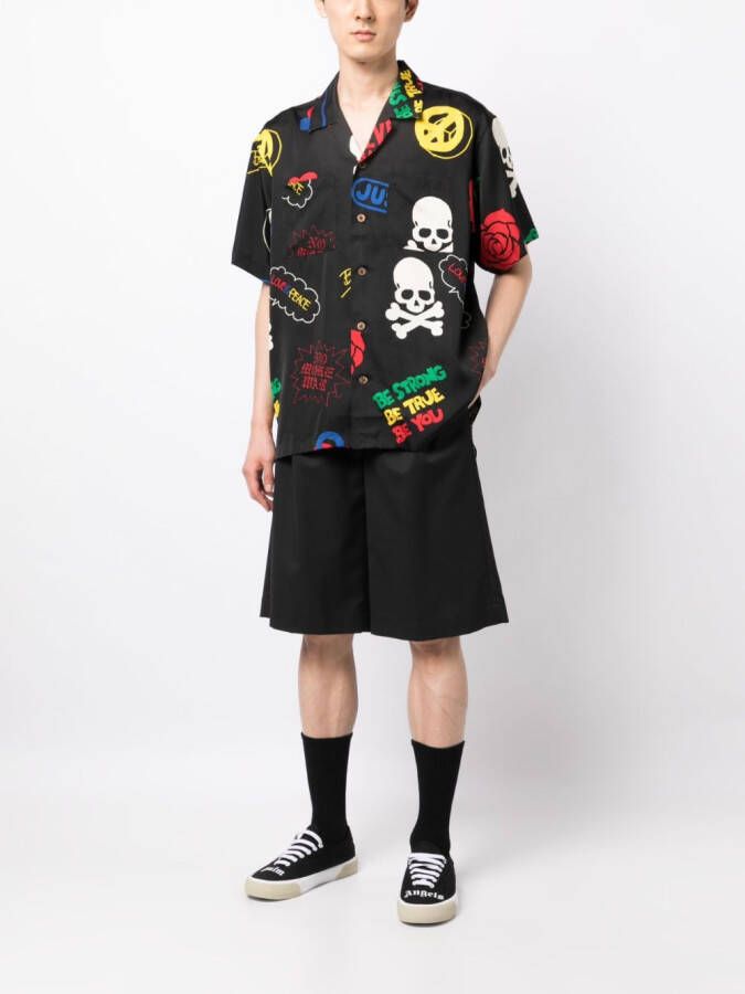 Mastermind Japan Overhemd met logoprint Zwart