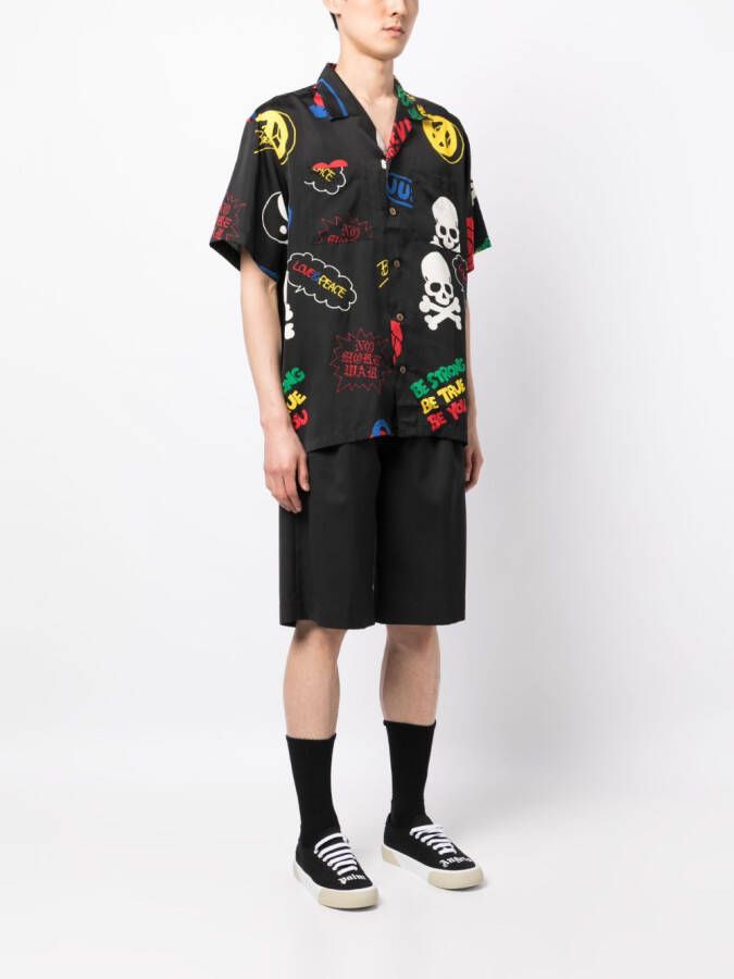 Mastermind Japan Overhemd met logoprint Zwart
