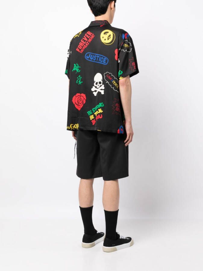 Mastermind Japan Overhemd met logoprint Zwart