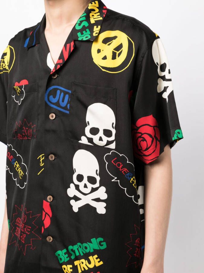 Mastermind Japan Overhemd met logoprint Zwart