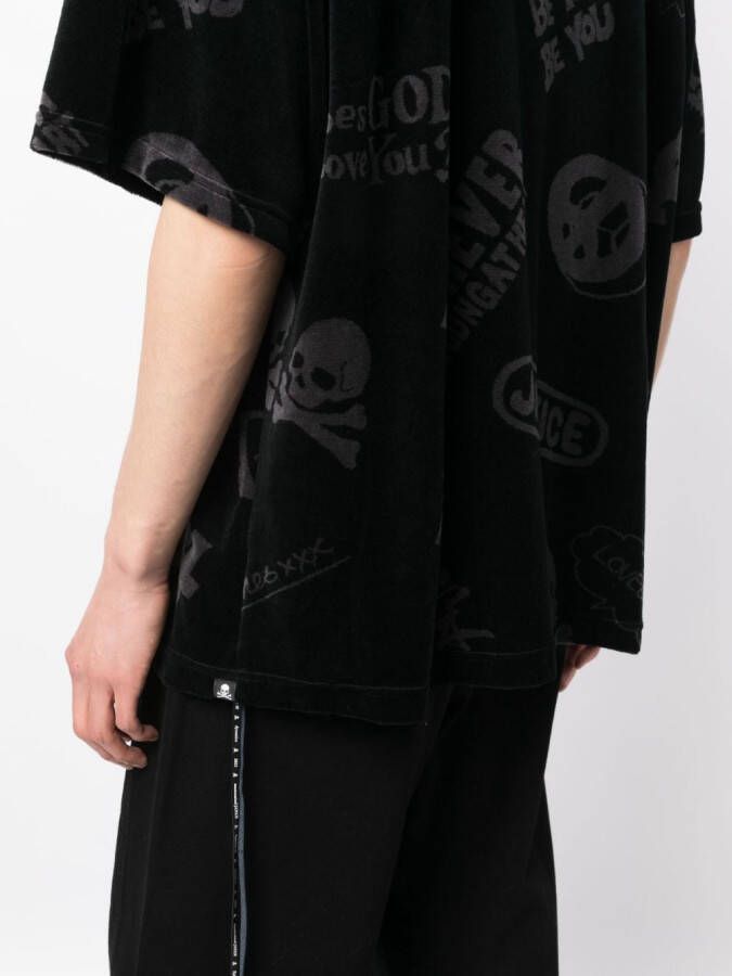 Mastermind Japan T-shirt met doodskopprint Zwart