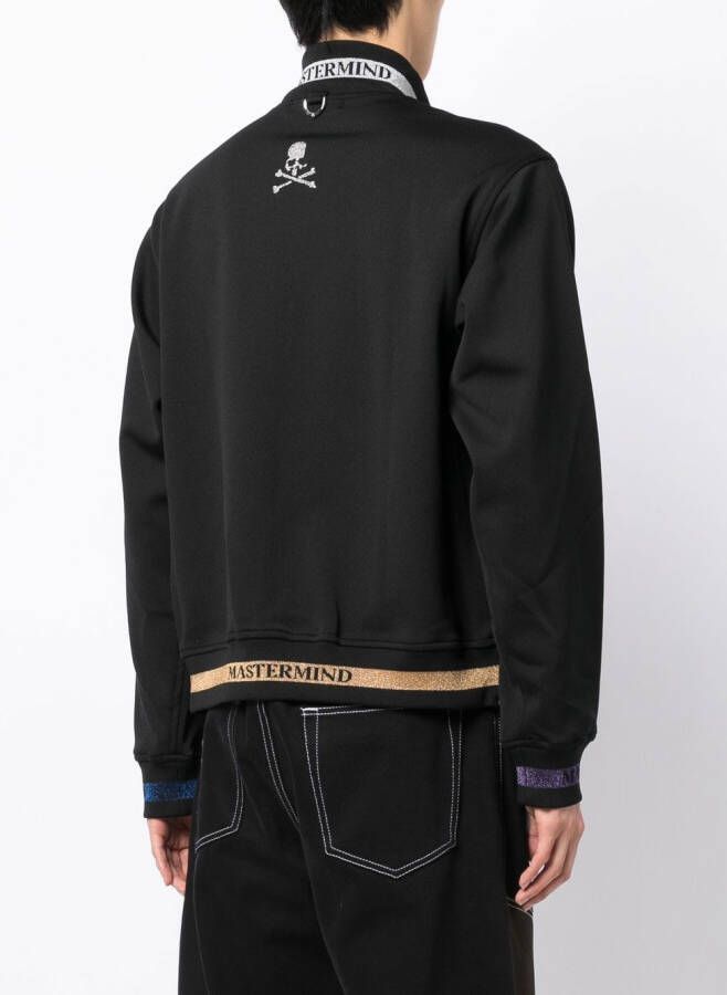 Mastermind World Bomberjack met glitter-logo Zwart