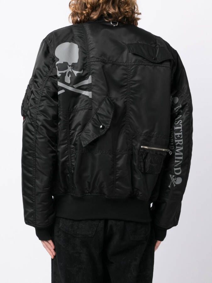 Mastermind World Bomberjack met logoprint Zwart