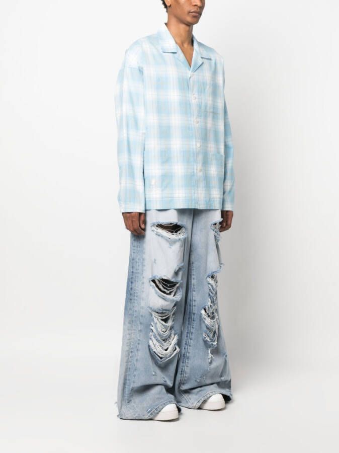 Mastermind World Geruit overhemd Blauw