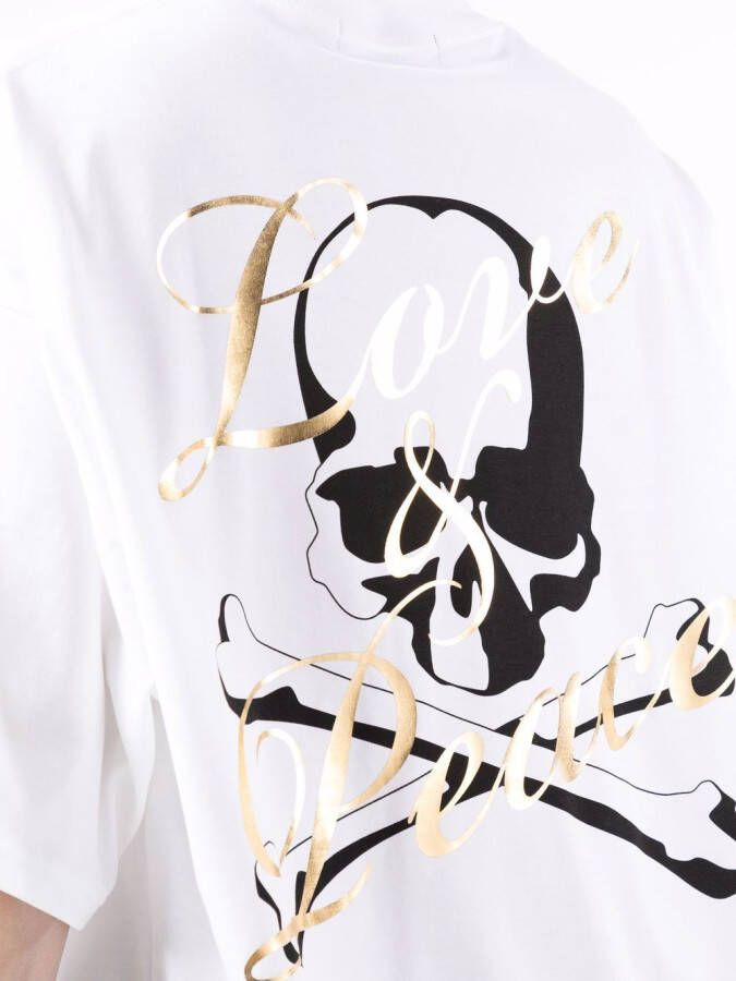 Mastermind World T-shirt met doodskopprint Wit