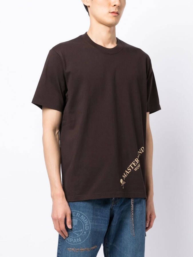 Mastermind World T-shirt met logoprint Bruin