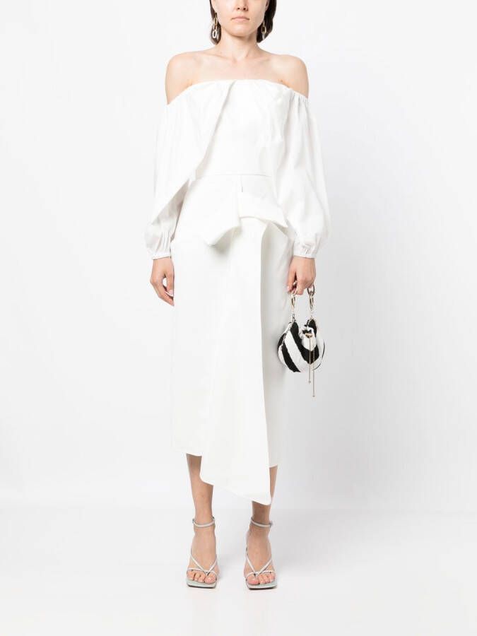 Maticevski Midi-rok met gedrapeerd detail Wit