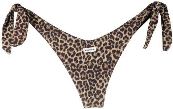 Matinèe Bikinislip met luipaardprint Bruin