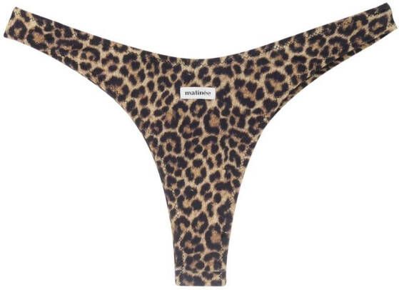 Matinèe Bikinislip met luipaardprint Bruin