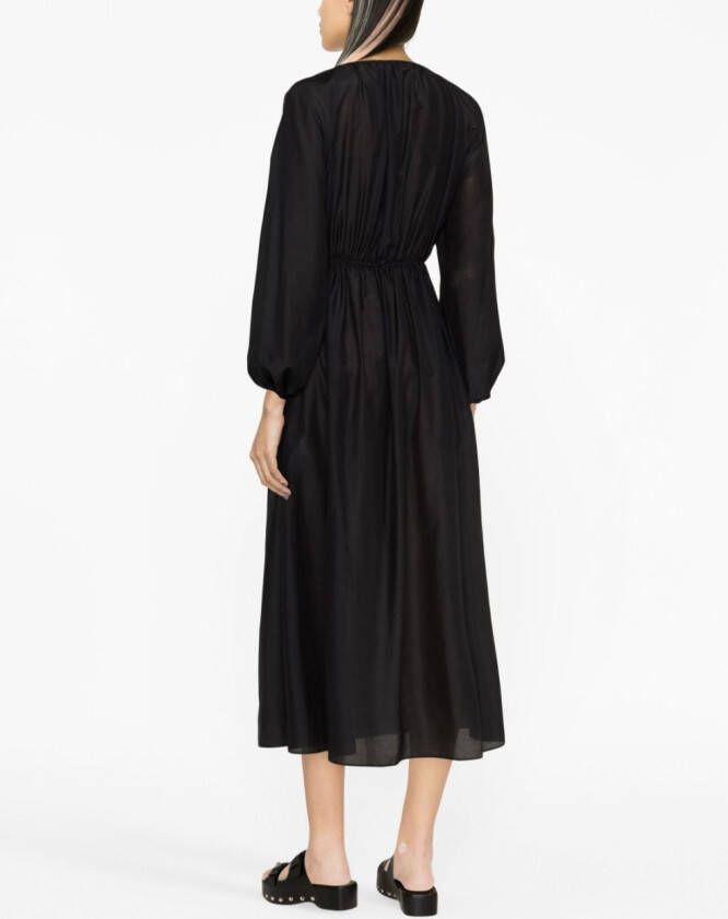 Matteau Midi-jurk met V-hals Zwart