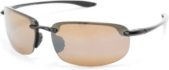 Maui Jim Hookipa zonnebril met rechthoekig montuur Zwart