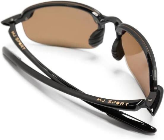 Maui Jim Hookipa zonnebril met rechthoekig montuur Zwart