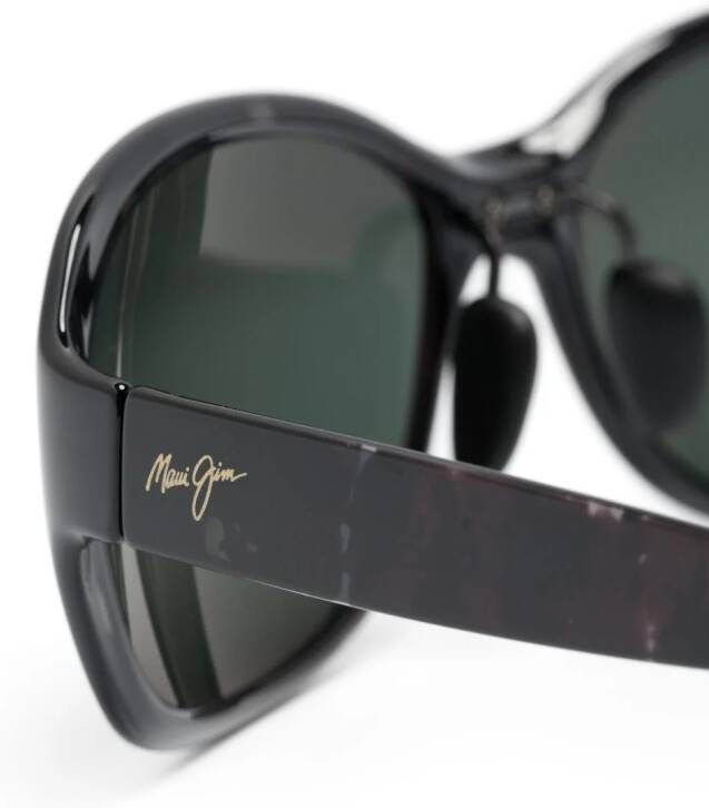 Maui Jim Zonnebril met rechthoekig montuur Zwart