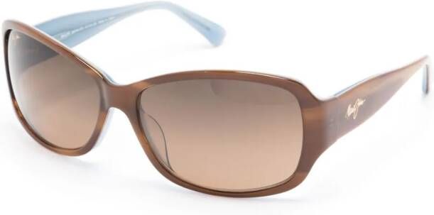 Maui Jim Nalani zonnebril met rechthoekig montuur Bruin