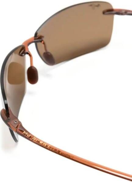 Maui Jim Zonnebril met rechthoekig montuur Bruin