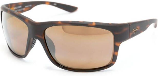 Maui Jim Zonnebril met rechthoekig montuur Bruin