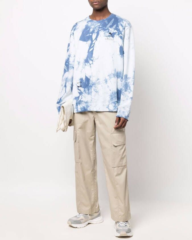 Mauna Kea Sweater met tie-dye print Blauw