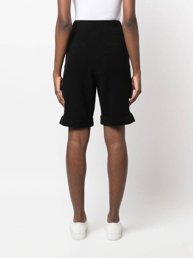 Max & Moi Ribgebreide shorts Zwart
