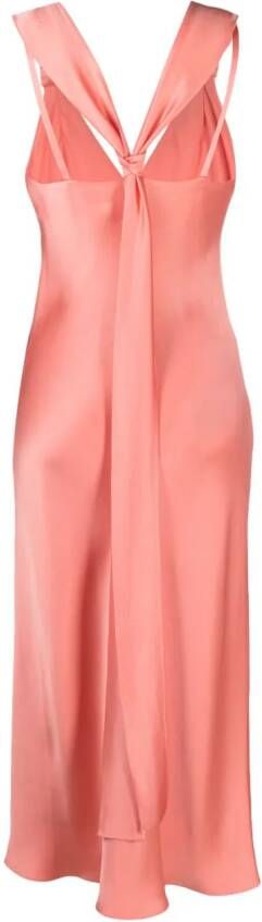 Max Mara Midi-jurk met satijnen afwerking Roze