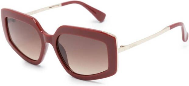Max Mara Eyewear Zonnebril met vierkant montuur Rood