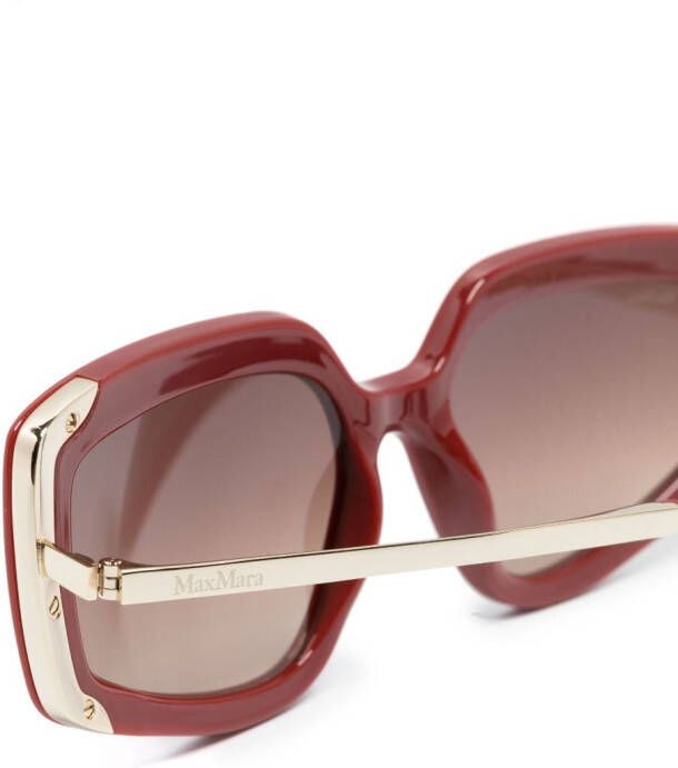 Max Mara Eyewear Zonnebril met vierkant montuur Rood