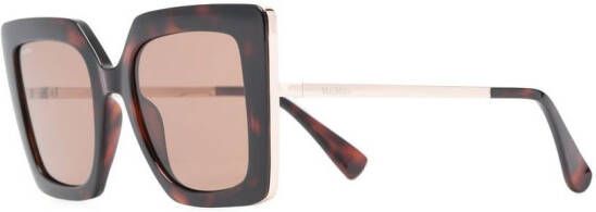 Max Mara Eyewear Zonnebril met vlindermontuur Bruin