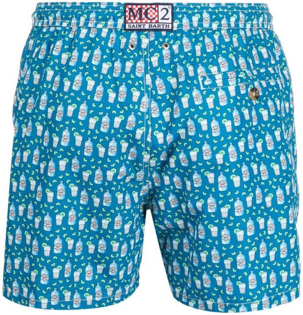MC2 Saint Barth Zwembroek met print Blauw