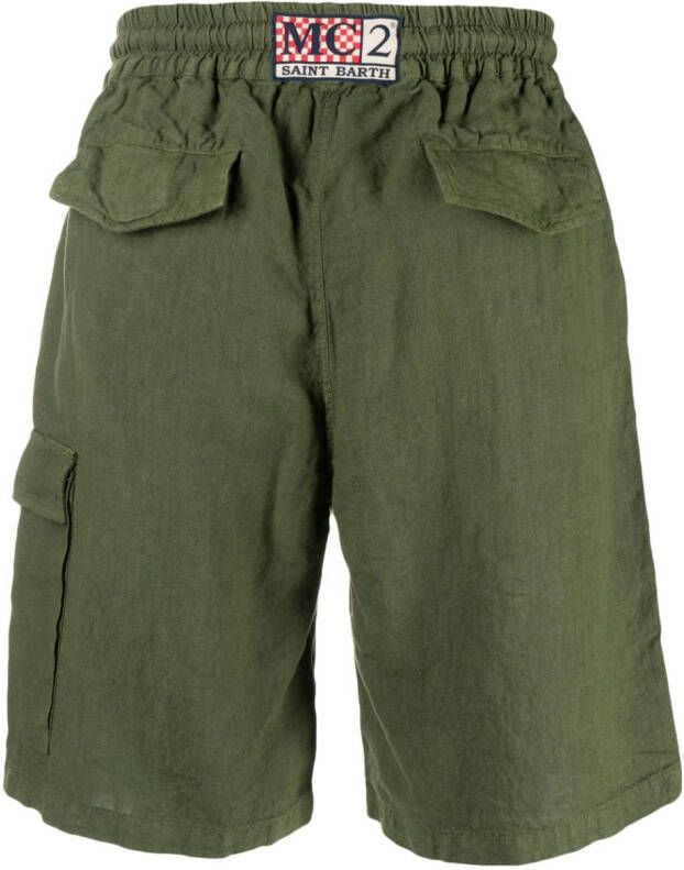 MC2 Saint Barth Bermuda shorts met logopatch Groen