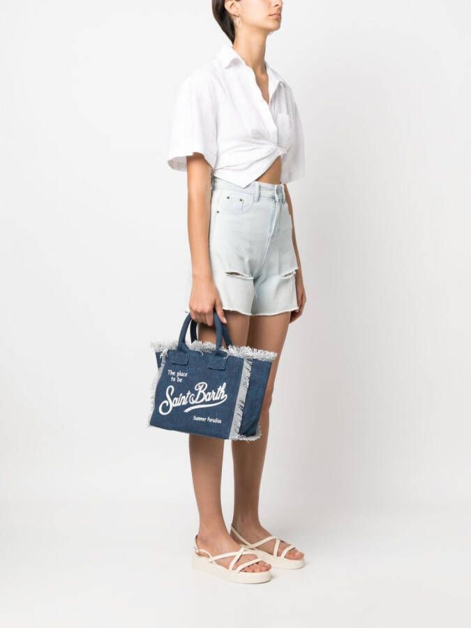 MC2 Saint Barth Colette canvas strandtas Blauw