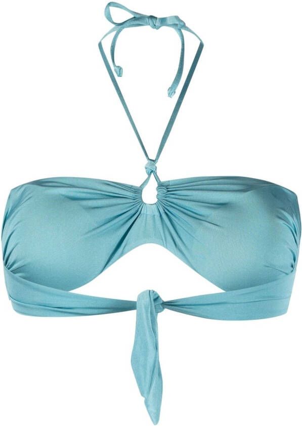 MC2 Saint Barth Bikinitop met gesmockt detail Blauw