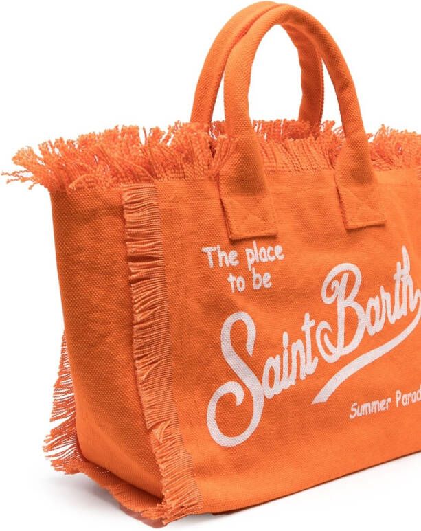 MC2 Saint Barth Kids Colette strandtas met logoprint Oranje