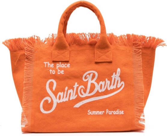 MC2 Saint Barth Kids Colette strandtas met logoprint Oranje