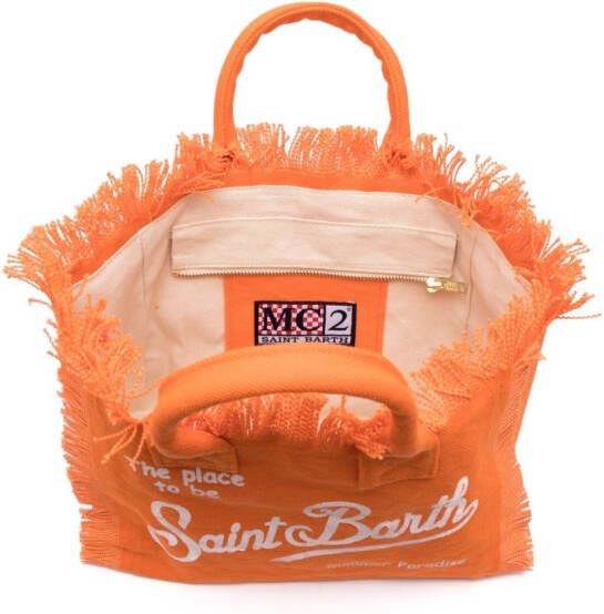 MC2 Saint Barth Kids Colette strandtas met logoprint Oranje