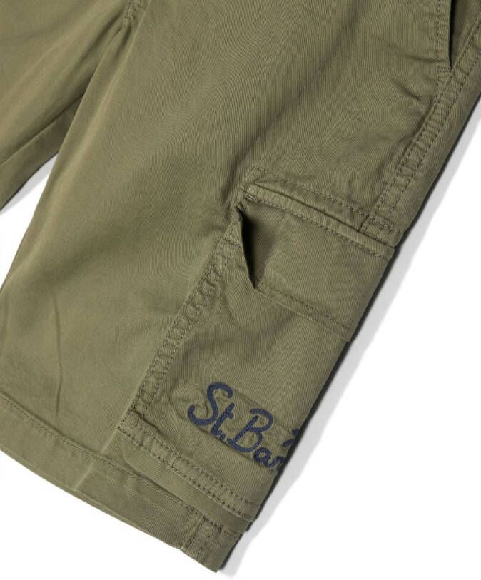 MC2 Saint Barth Kids Shorts met geborduurd logo Groen