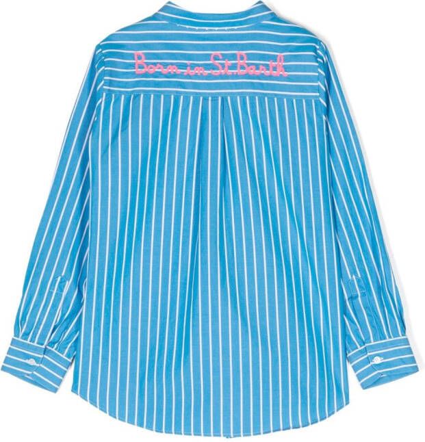 MC2 Saint Barth Kids Gestreept shirt Blauw