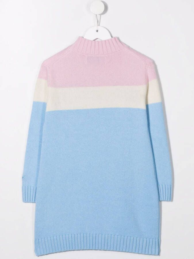 MC2 Saint Barth Kids Intarsia jurk Blauw