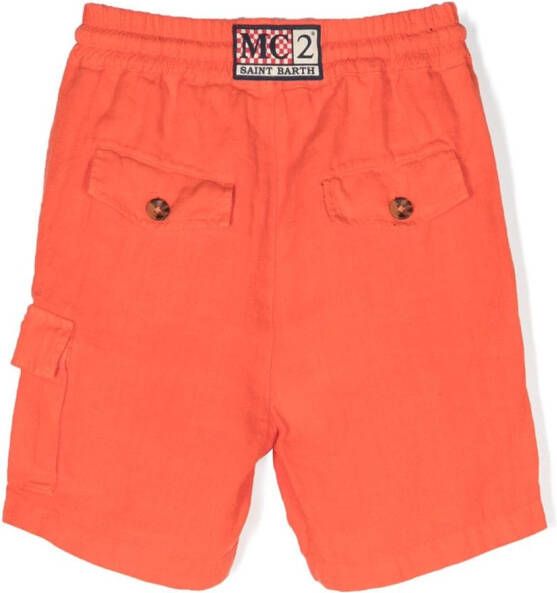 MC2 Saint Barth Kids Linnen shorts Oranje