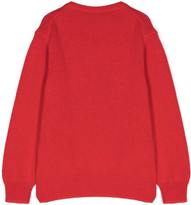 MC2 Saint Barth Kids Intarsia trui Rood