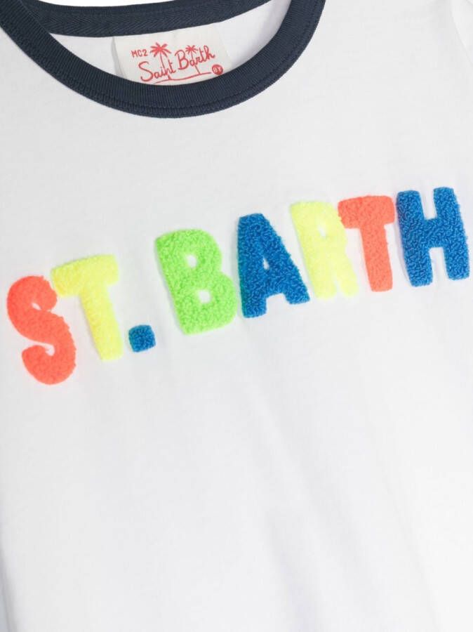 MC2 Saint Barth Kids T-shirt met logo-reliëf Wit