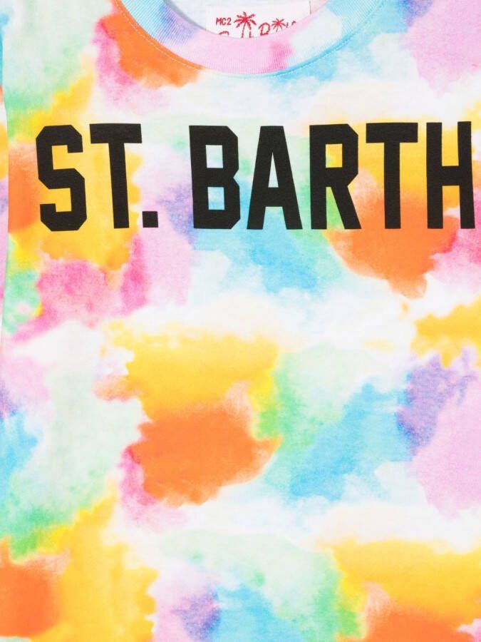 MC2 Saint Barth Kids T-shirt met tie-dye print Oranje