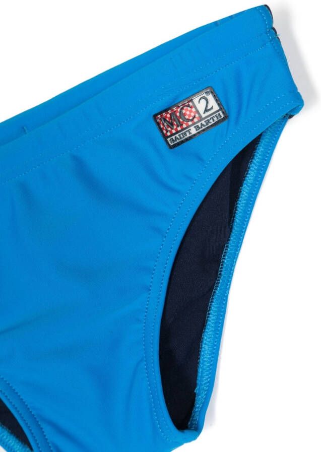 MC2 Saint Barth Kids Zwembroek met logopatch Blauw