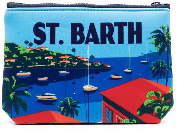 MC2 Saint Barth Make-up tas met logoprint Blauw