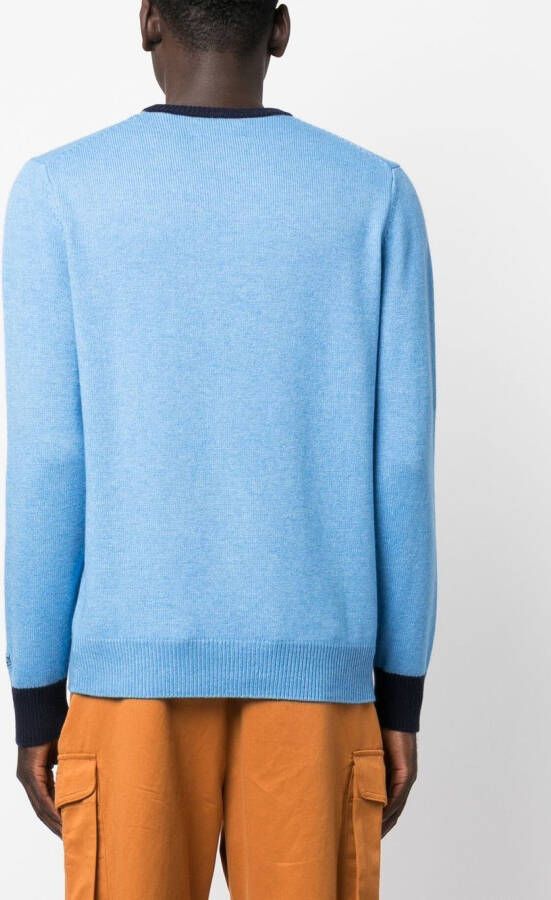 MC2 Saint Barth Trui met geborduurde tekst Blauw
