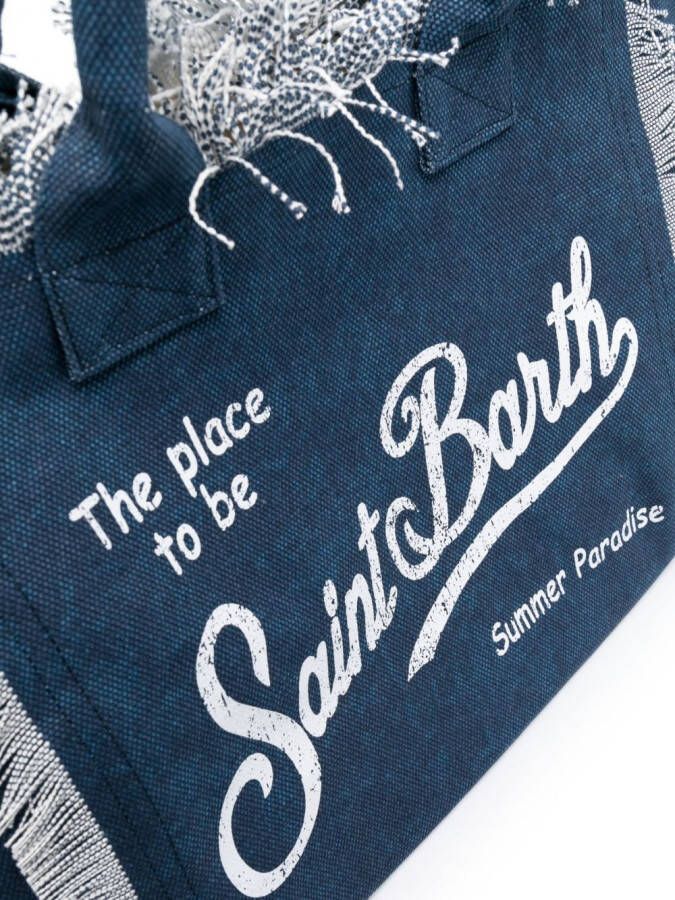 MC2 Saint Barth Vanity strandtas met logoprint Blauw