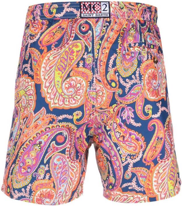 MC2 Saint Barth Zwembroek met paisley-print Blauw