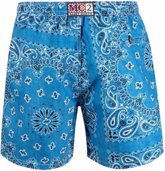 MC2 Saint Barth Zwembroek met paisley-print Blauw