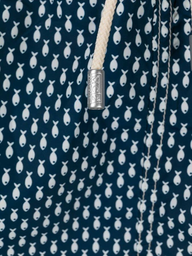 MC2 Saint Barth Zwembroek met vissenprint Blauw