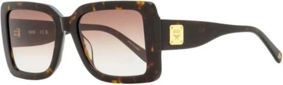 MCM 711S zonnebril met rechthoekig montuur Bruin